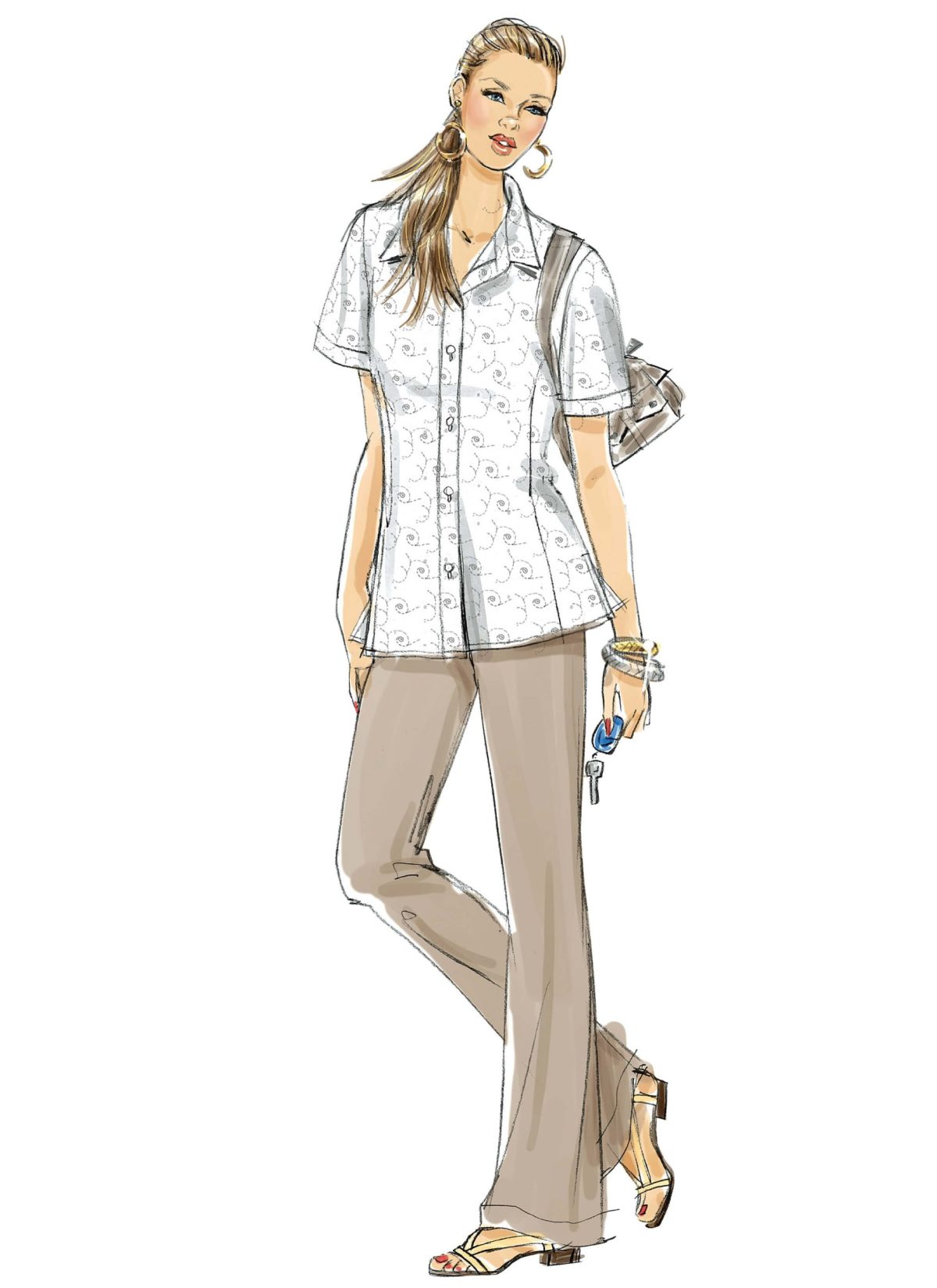 McCall's Sewing Pattern M6124 Misses'/Miss Petite/Women's/Women's Petite Shirts In 3 Lengths