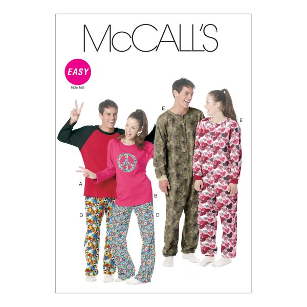 McCall's Sewing Pattern M6251 Misses'/Men's/Teen Boys' Tops, Pants And Jumpsuit