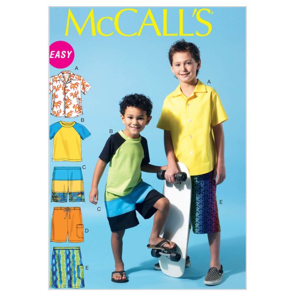 McCall's Sewing Pattern M6548 Children's/Boys' Shirt, Top and Shorts