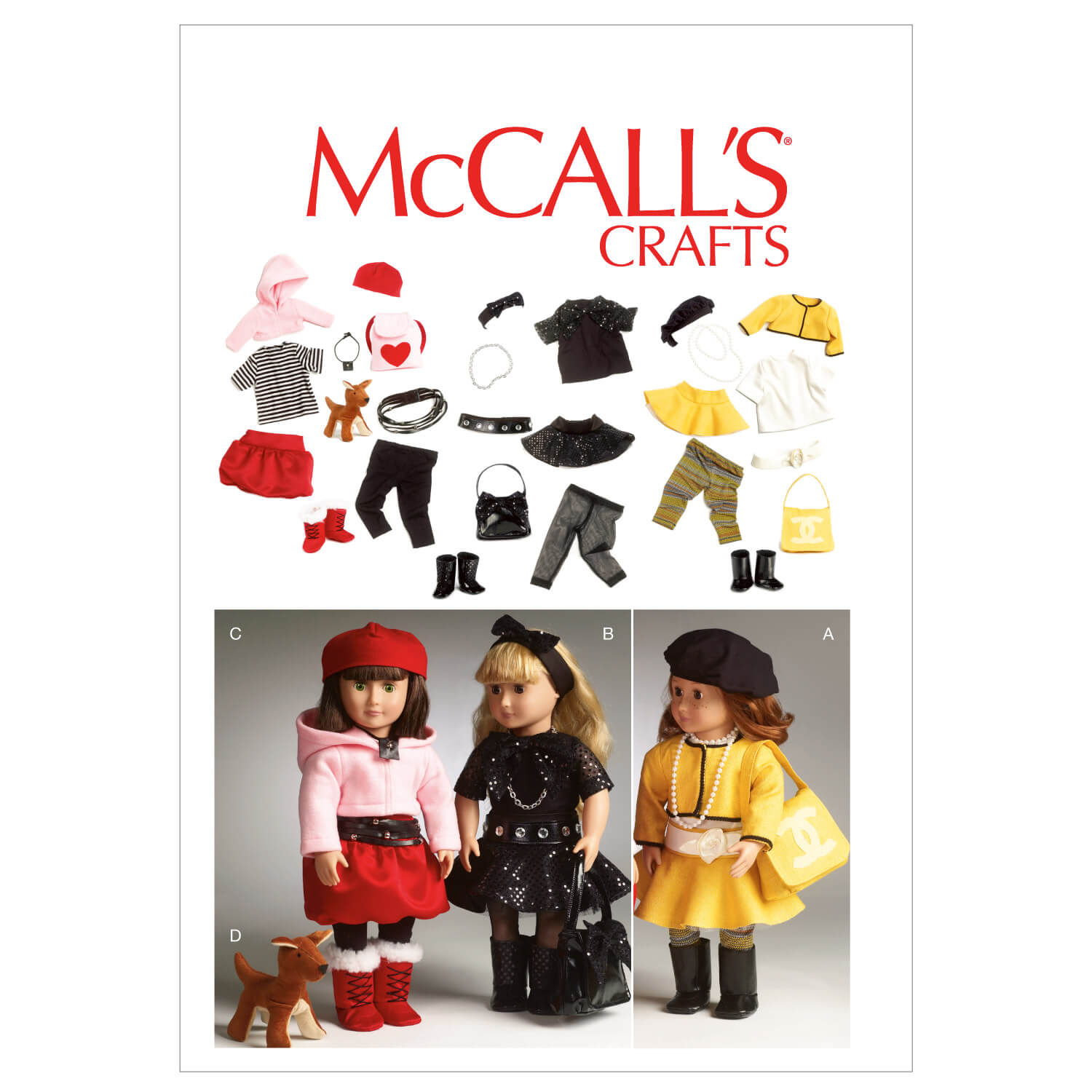McCall's Sewing Pattern M6669 Clothes For 18′ Doll, Accessories