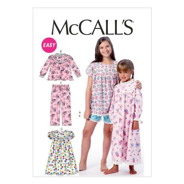 McCall's Sewing Pattern M6831 Children's/Girls' Tops, Gowns, Short and Pants