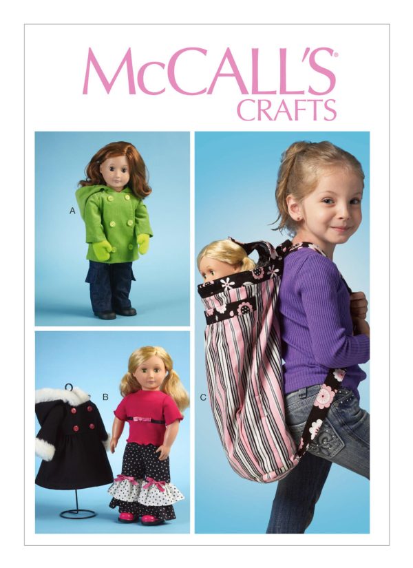 McCall's Sewing Pattern M6854 Cold Weather Outfits and Travel Carrier for 18" Doll