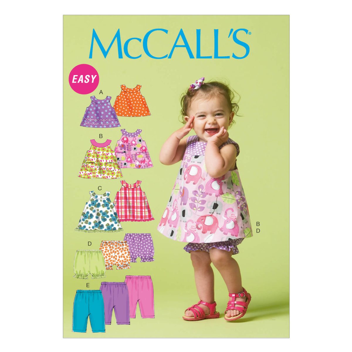 McCall's Sewing Pattern M6912 Infants' Reversible Top, Dresses; Bloomers and Pants