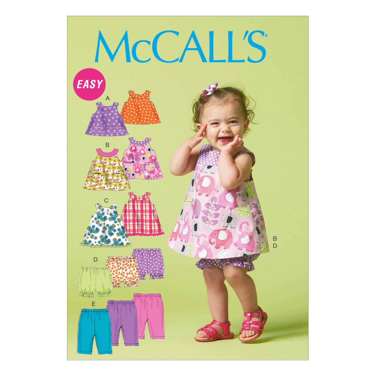 McCall’s Sewing Pattern M6912 Infants’ Reversible Top, Dresses; Bloomers and Trousers