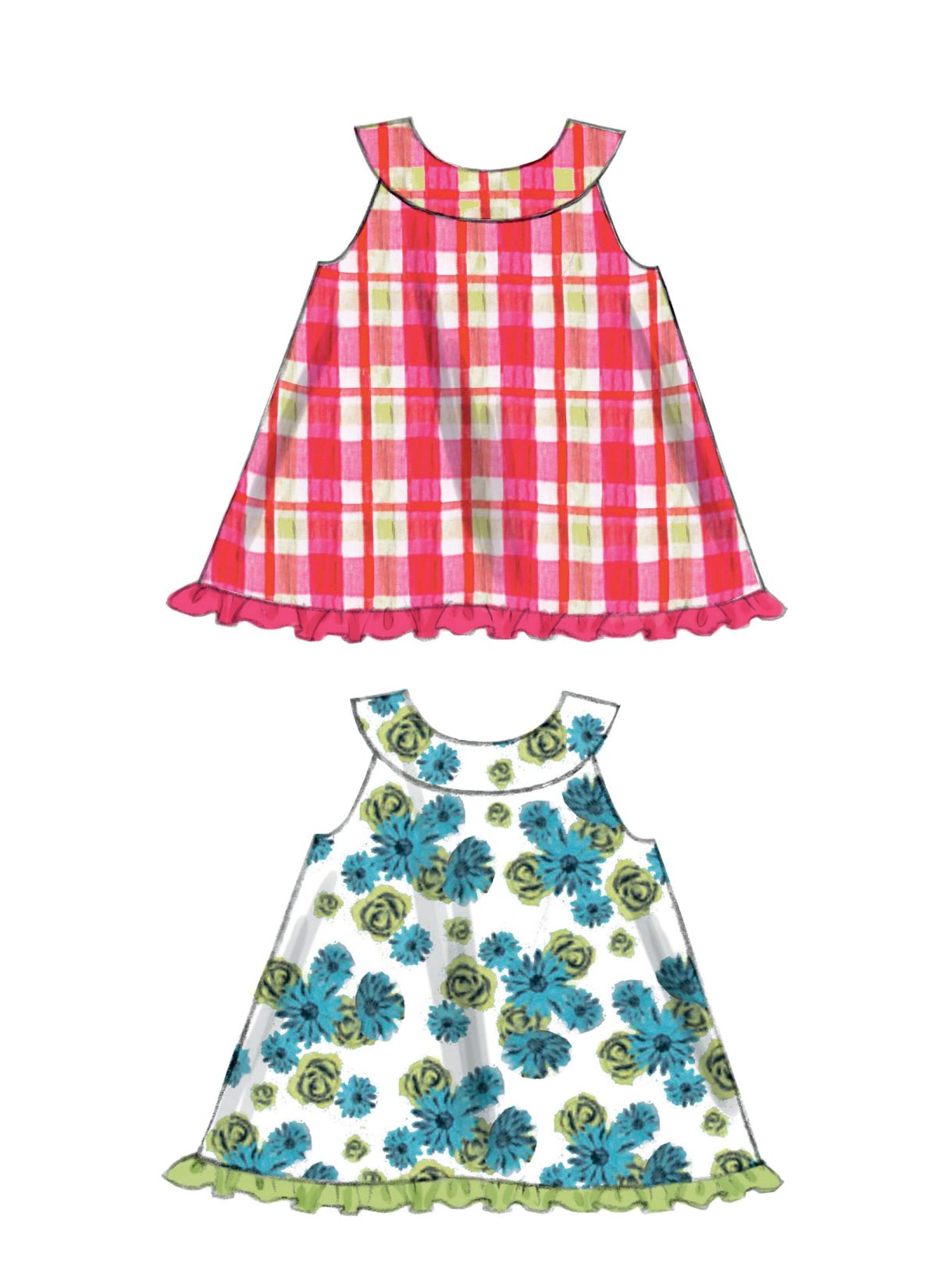 McCall's Sewing Pattern M6912 Infants' Reversible Top, Dresses; Bloomers and Pants