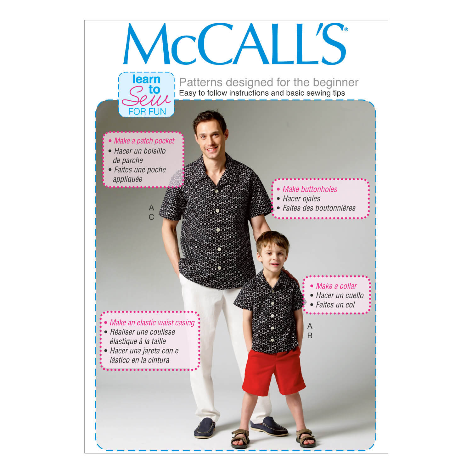 McCall’s Sewing Pattern M6972 Men’s/Boys’ Shirt, Shorts and Trousers