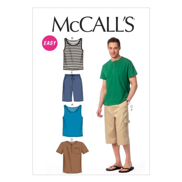 McCall's Sewing Pattern M6973 Men's Tank Tops, T-Shirts and Shorts