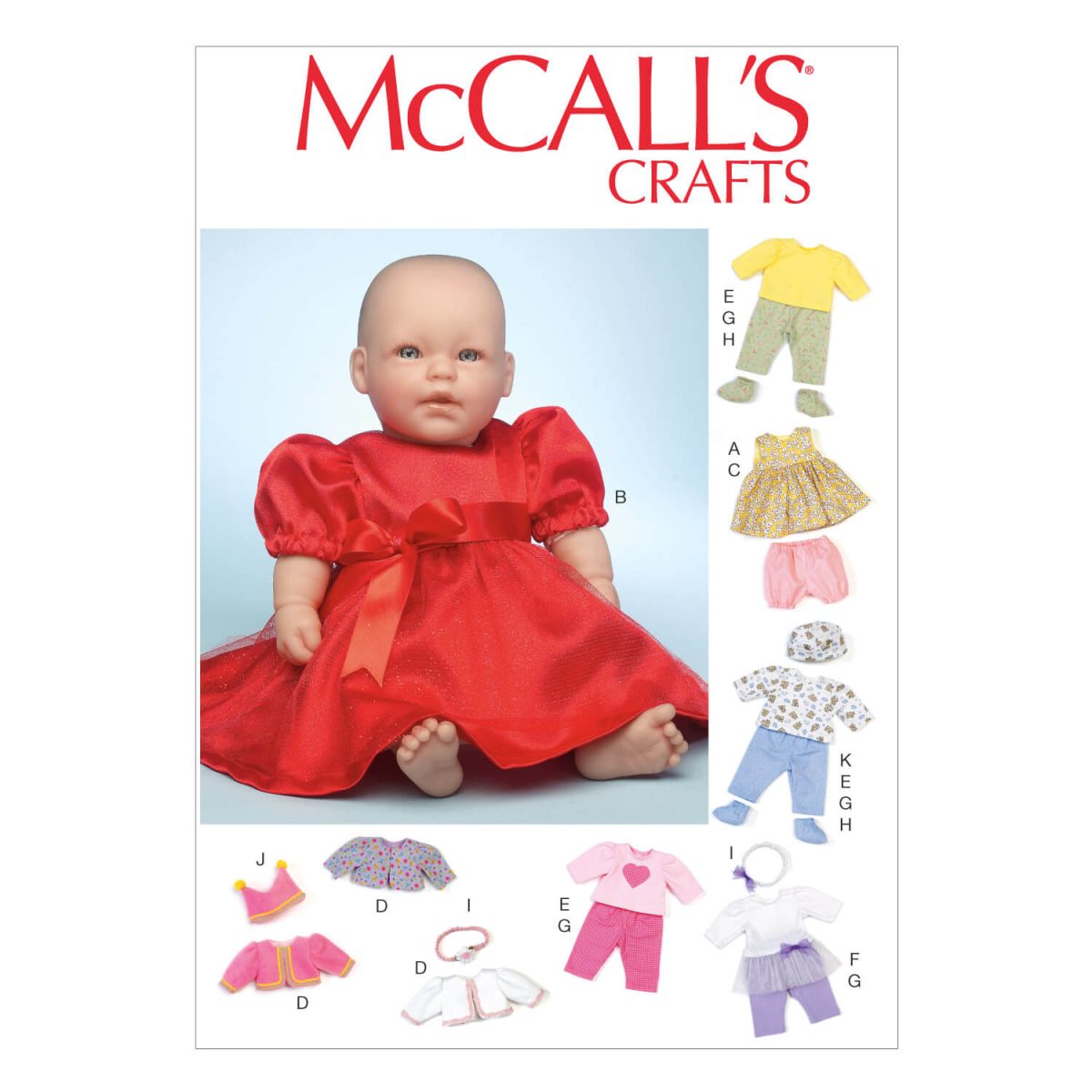 McCall's Sewing Pattern M7066 Clothes and Accessories For 11"-12" and 15"-16" Baby Dolls