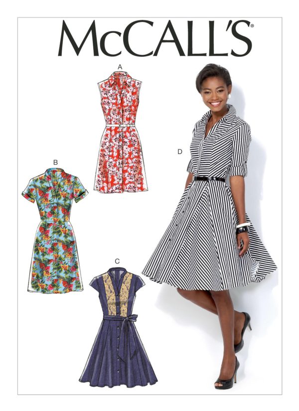 McCall's Sewing Pattern M7084 Misses' Shirtdresses and Belt