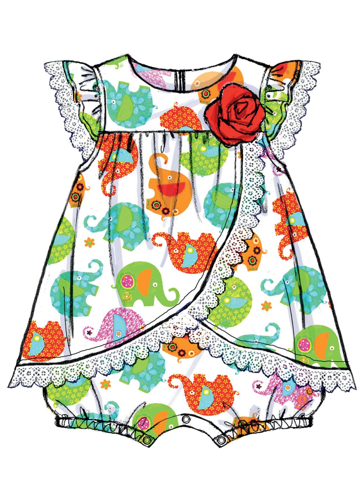 McCall's Sewing Pattern M7107 Infants' Rompers