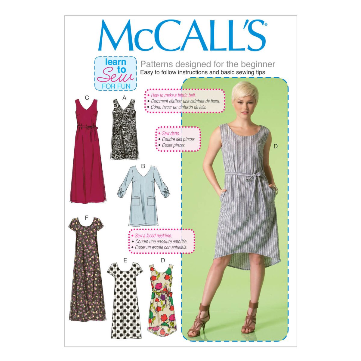 McCall's Sewing Pattern M7120 Misses' Dresses and Belt Sewdirect