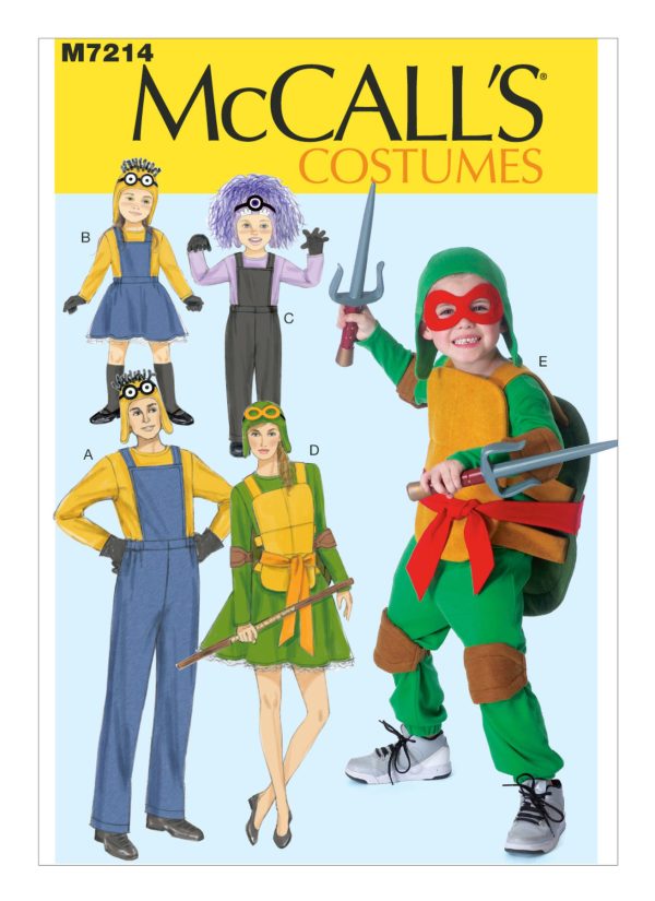 McCall's Sewing Pattern M7214 Adults'/Children's/Boys'/Girls' Character Costumes