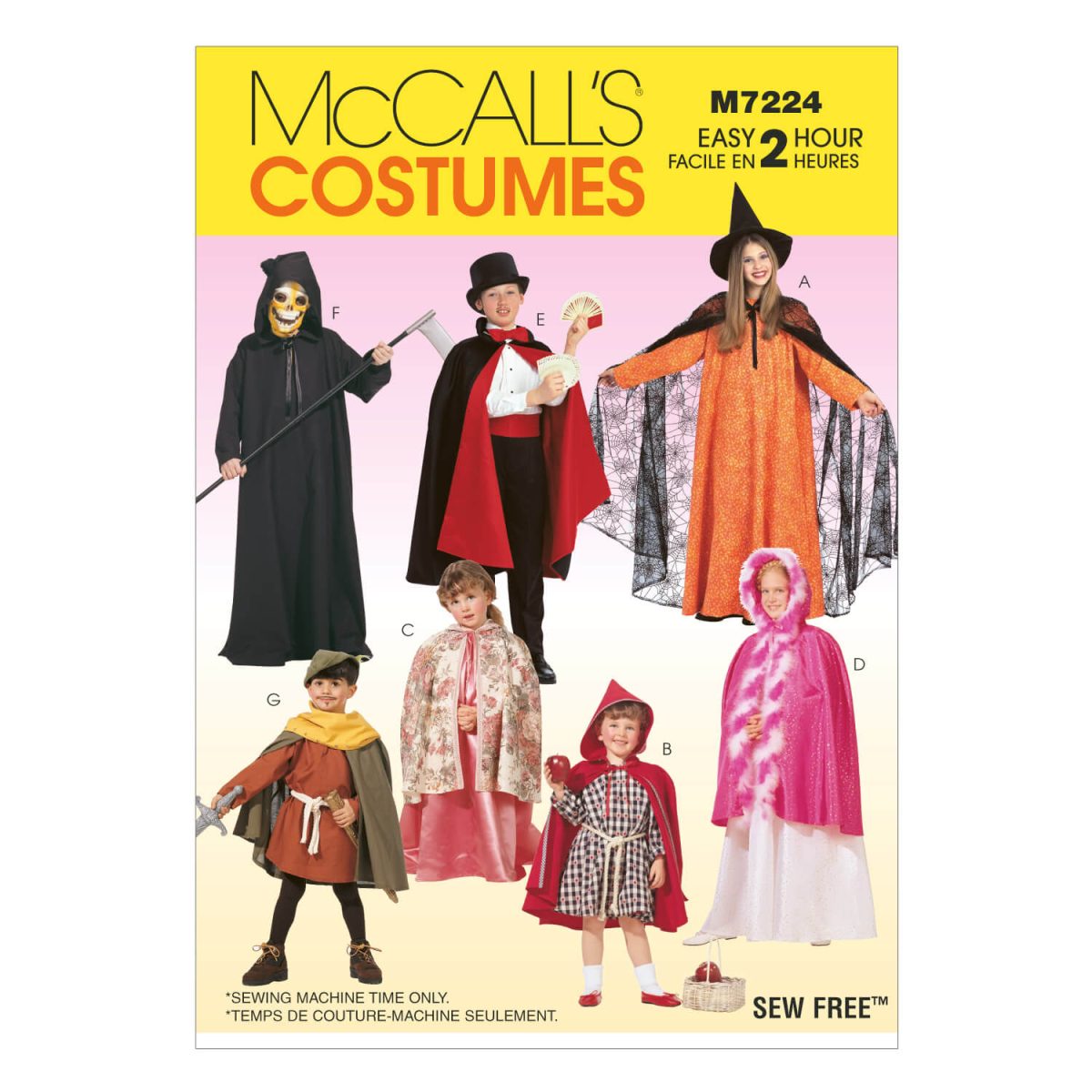 McCall's Sewing Pattern M7224 Children's, Boys' and Girls' Cape and Tunic Costumes