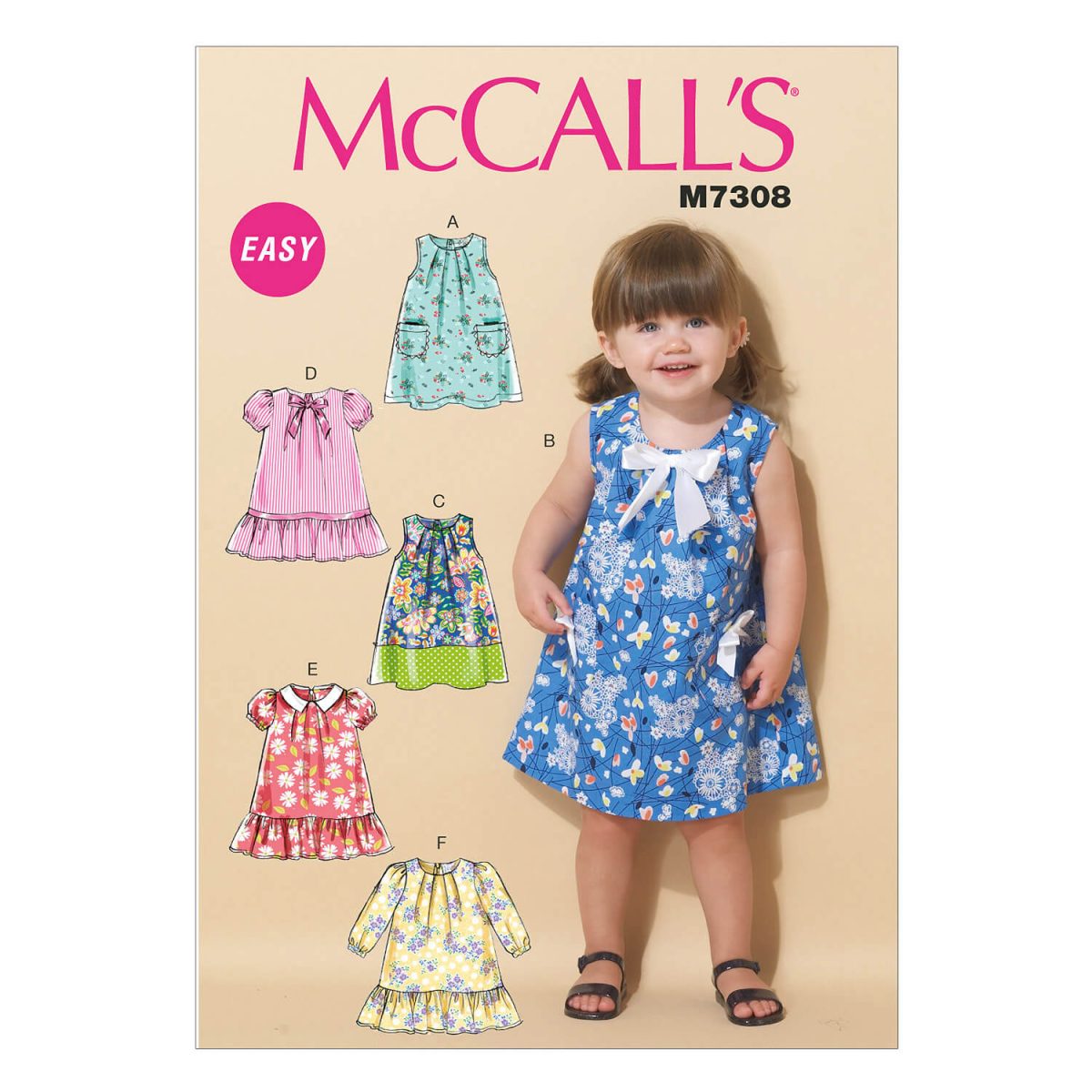 McCall's Sewing Pattern M7308 Toddlers' Tent Dresses