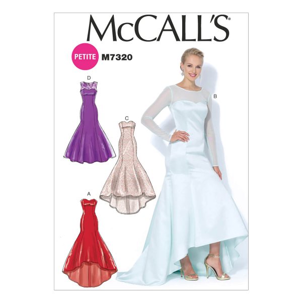McCall's Sewing Pattern M7320 Misses'/Miss Petite Mermaid-Hem and High-Low Dresses
