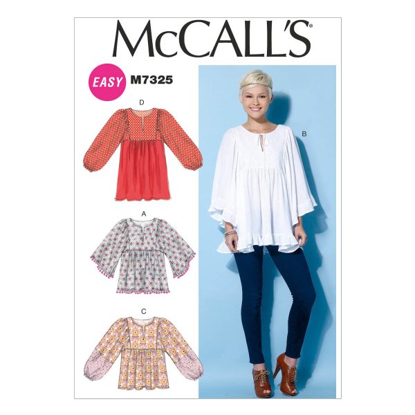 McCall's Sewing Pattern M7325 Misses' Gathered Tops and Tunic