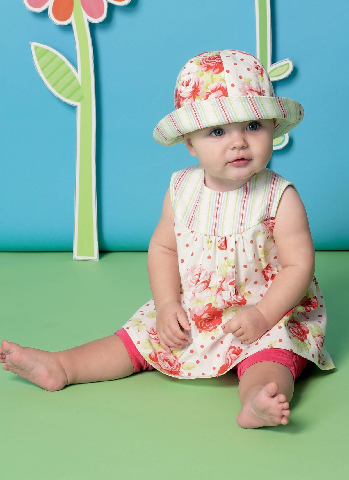McCall's Sewing Pattern M7342 Infants' Back-Bow Dresses, Panties, Leggings and Bucket Hat