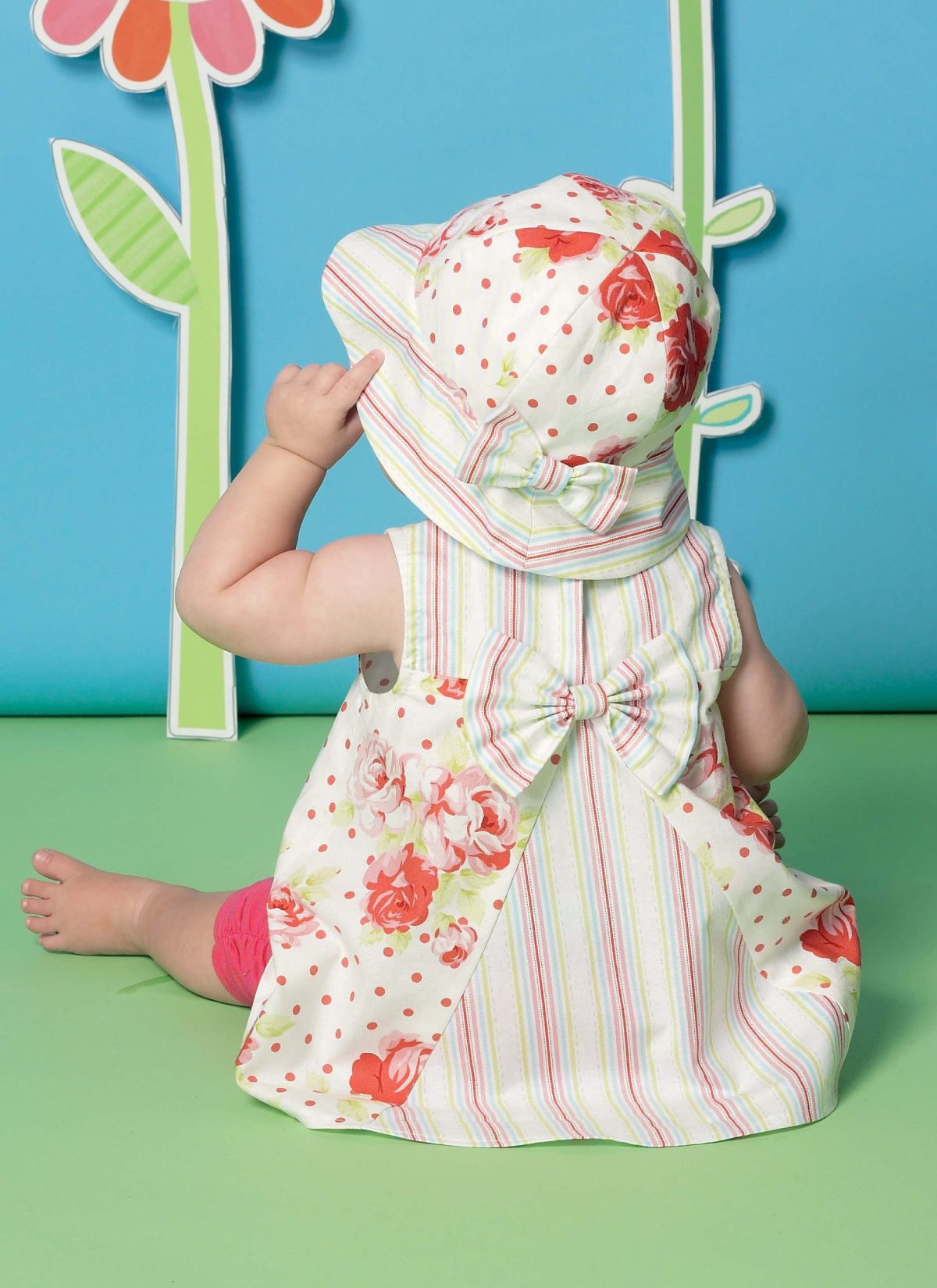 McCall's Sewing Pattern M7342 Infants' Back-Bow Dresses, Panties, Leggings and Bucket Hat