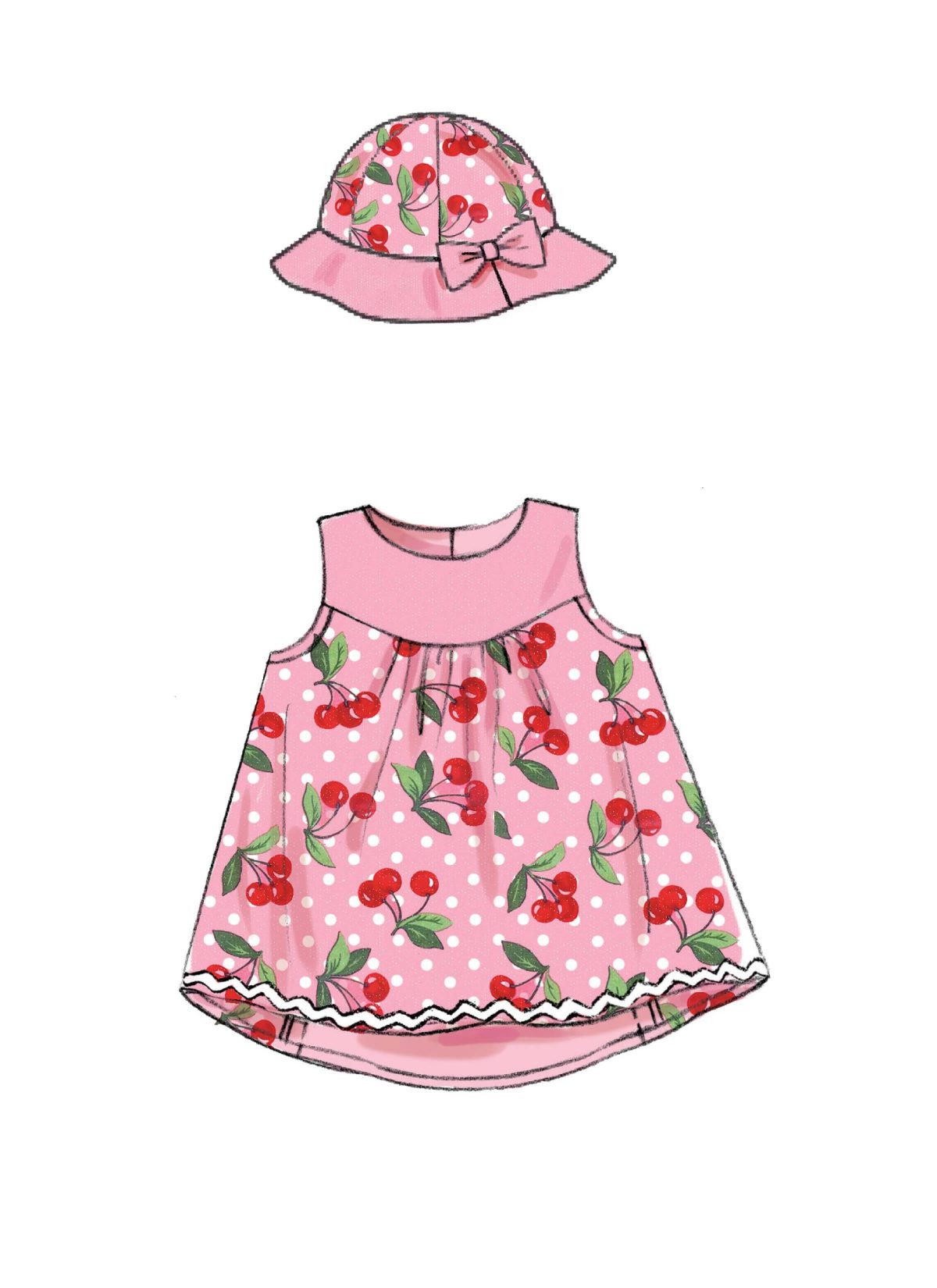 McCall's Sewing Pattern M7342 Infants' Back-Bow Dresses, Panties, Leggings and Bucket Hat