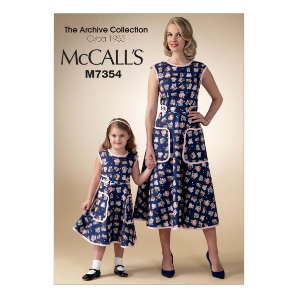 McCall's Sewing Pattern M7354 Misses'/Children's/Girls' Matching Back-Wrap Dresses