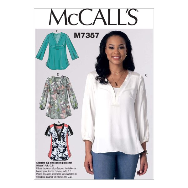 McCall's Sewing Pattern M7357 Misses' Banded Tops with Yoke
