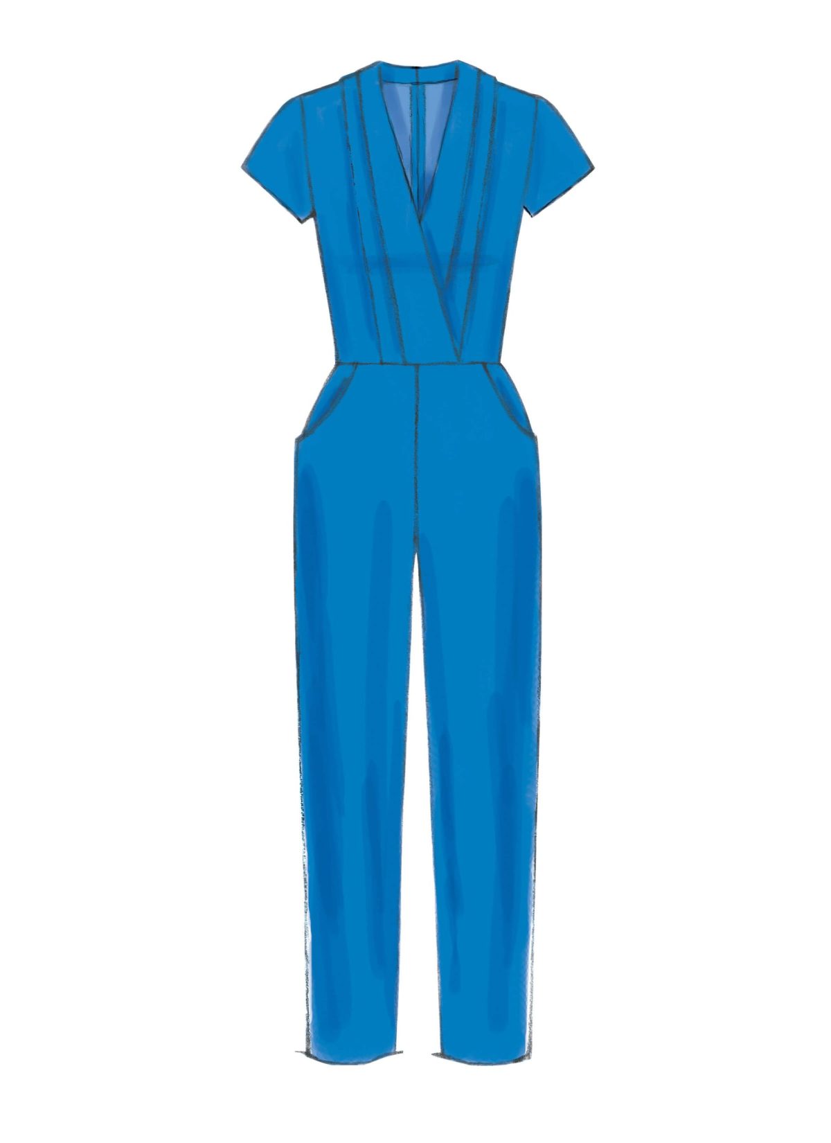 McCall's Sewing Pattern M7366 Misses' Pleated Surplice or Plunging-Neckline Rompers, Jumpsuits and Belt