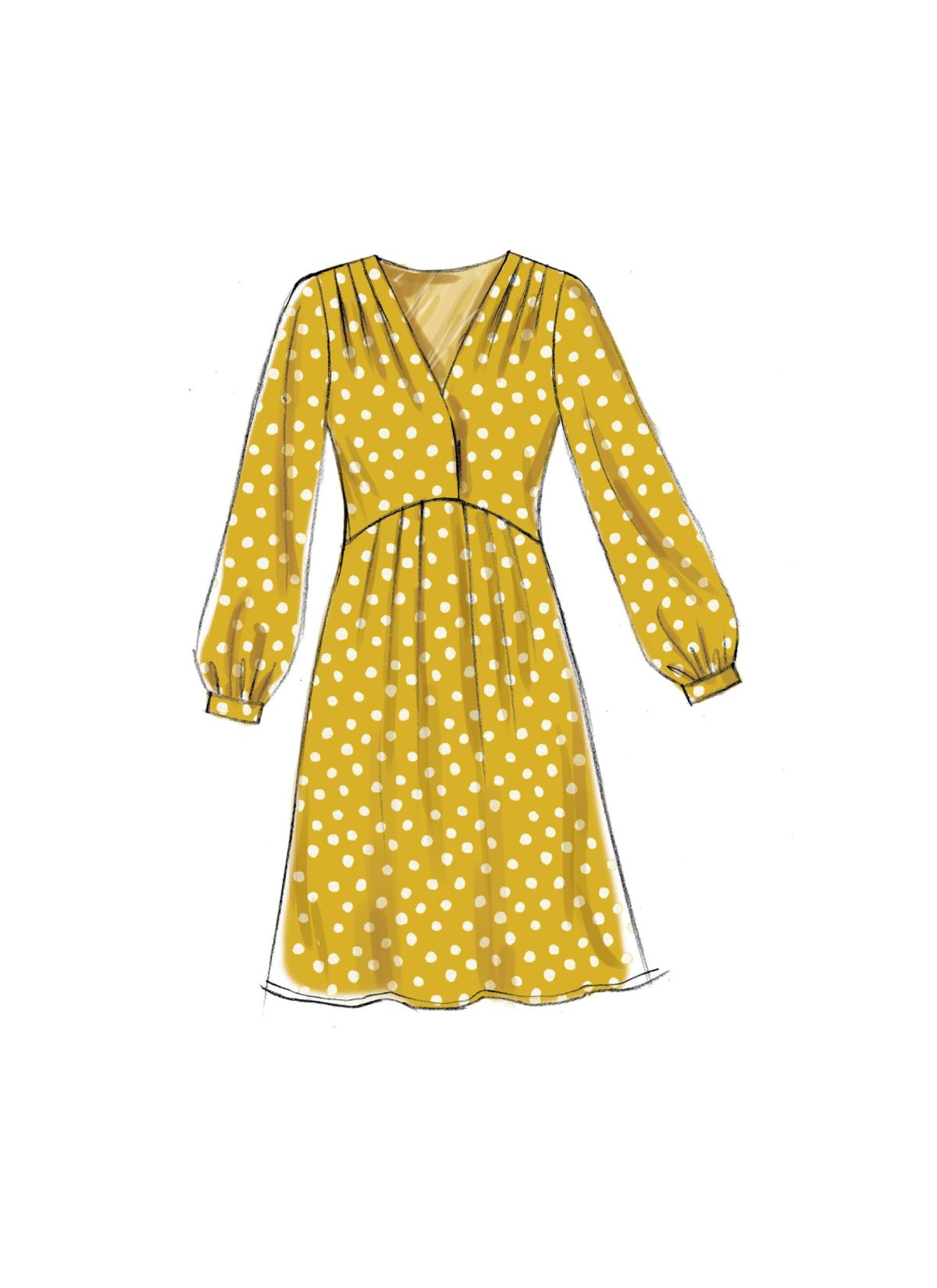 McCall's Sewing Pattern M7381 Misses' Pleated Dresses with Optional Front-Tie