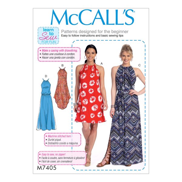 McCall's Sewing Pattern M7405 Misses' Dresses and Belt