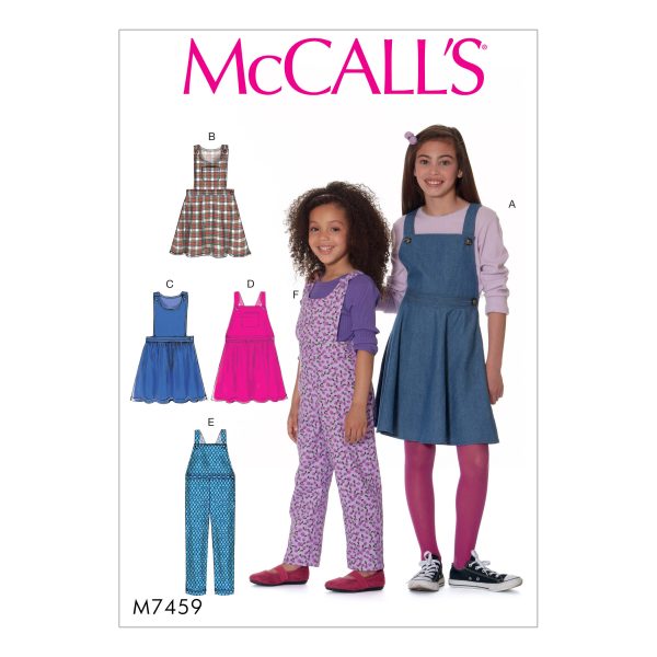 McCall's Sewing Pattern M7459 Children's / Girls' Jumpers and Overalls