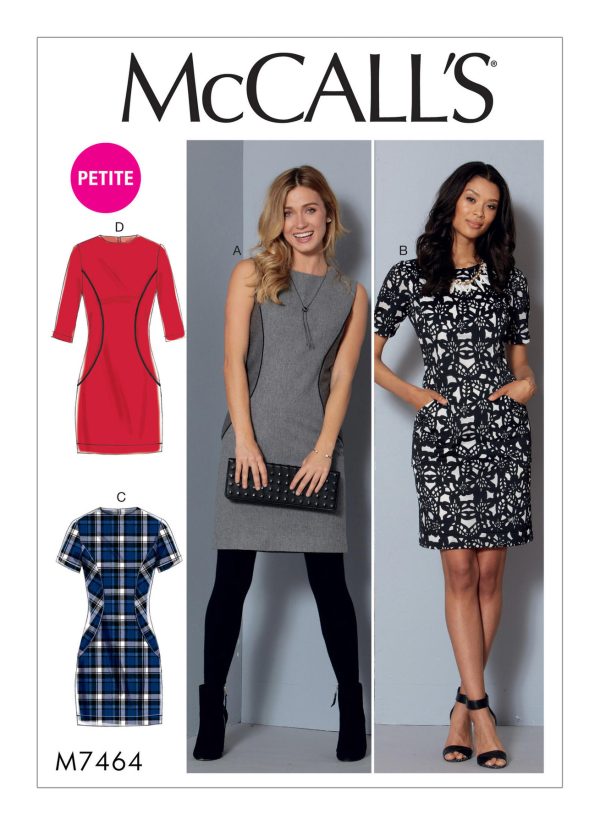 McCall's Sewing Pattern M7464 Misses'/Miss Petite Panelled Dresses