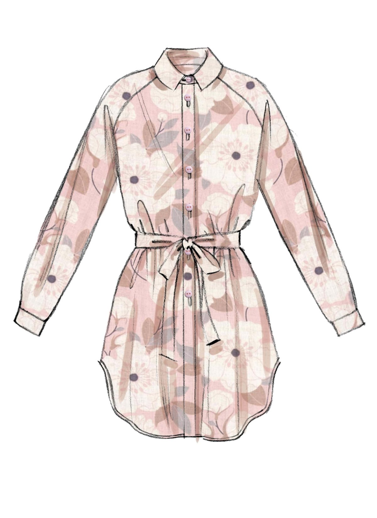 McCall's Sewing Pattern M7472 Misses' Raglan Sleeve, Button-Down Shirts and Tunics