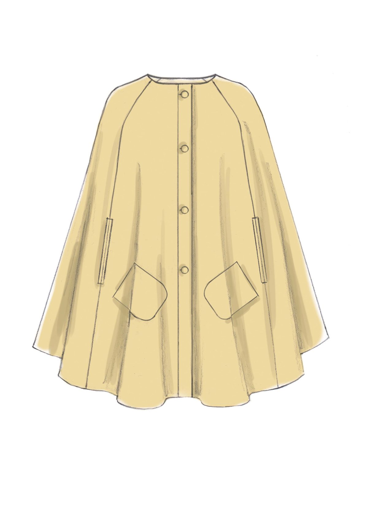 McCall's Sewing Pattern M7477 Misses' Hooded, Collared or Collarless Capes