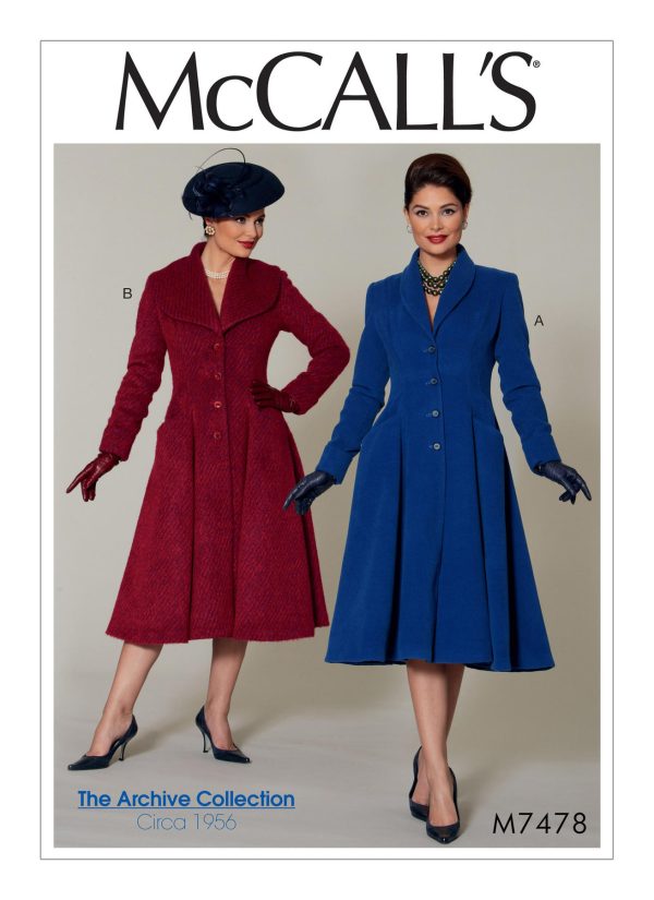McCall's Sewing Pattern M7478 Misses'/Miss Petite Fit and Flare, Shawl Collar Coats