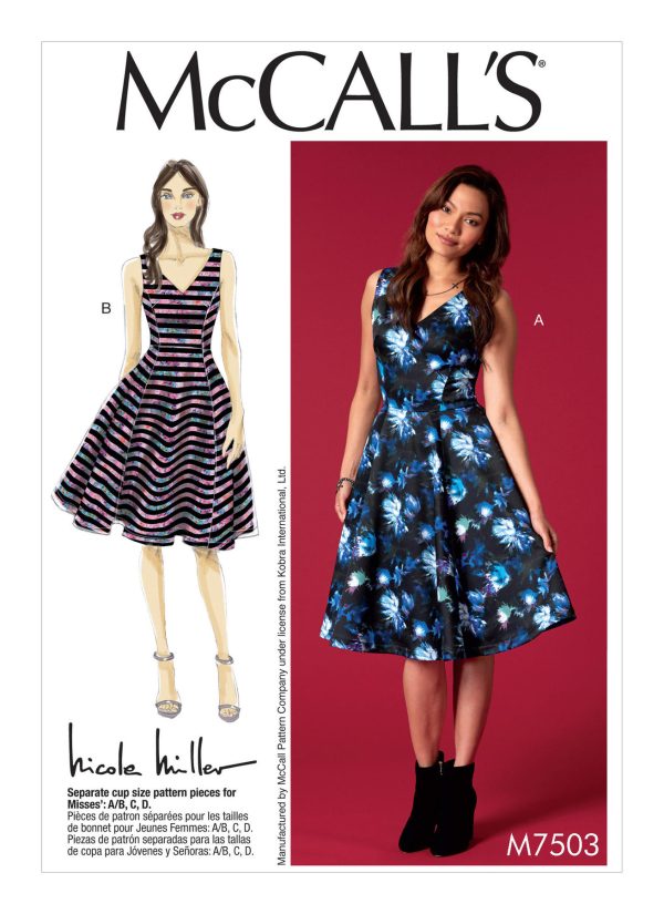 McCall's Sewing Pattern M7503 Misses' Sleeveless, V-Neck Dresses
