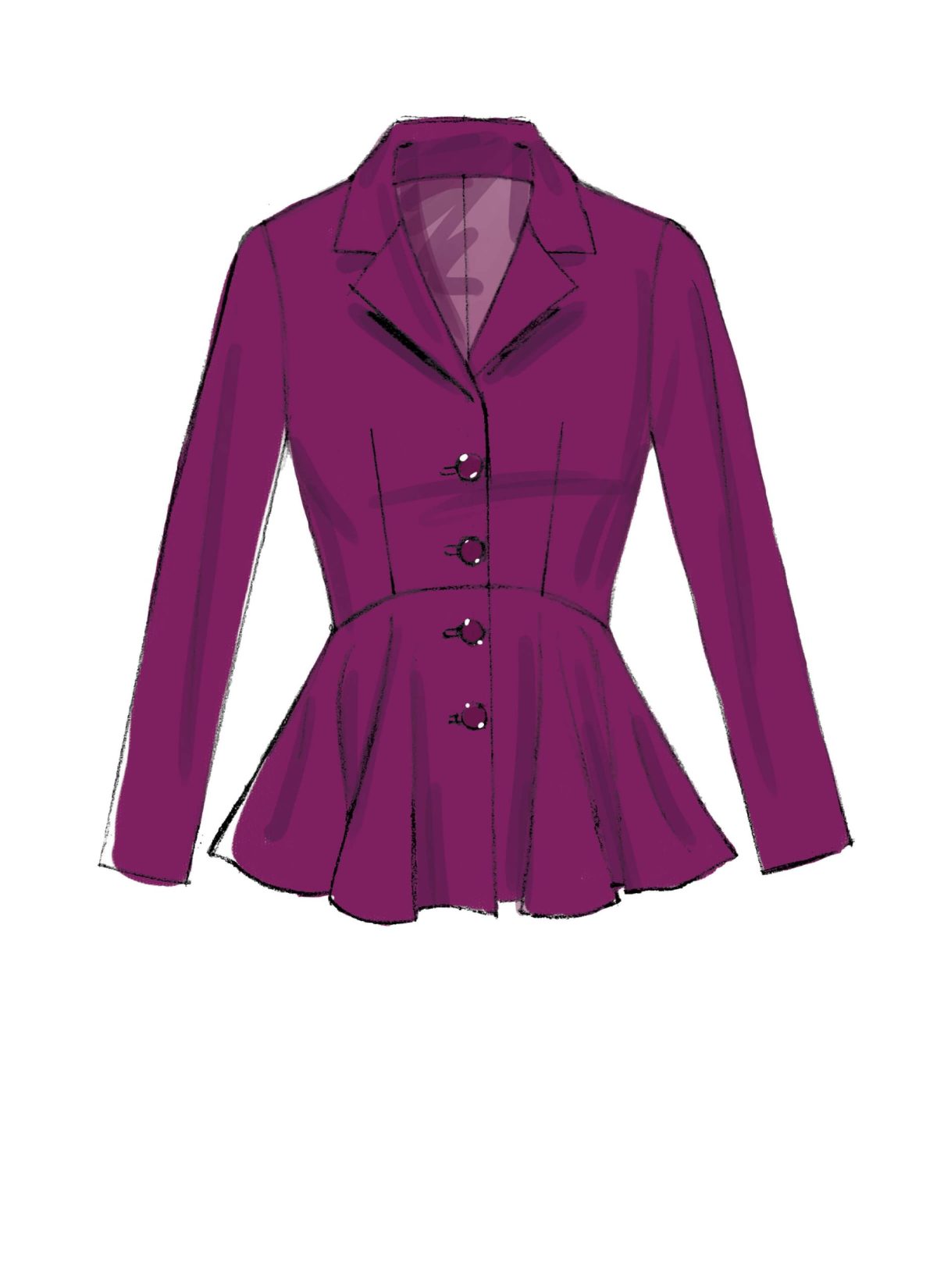 McCall's Sewing Pattern M7513 Misses' Notch-Collar, Peplum Jackets