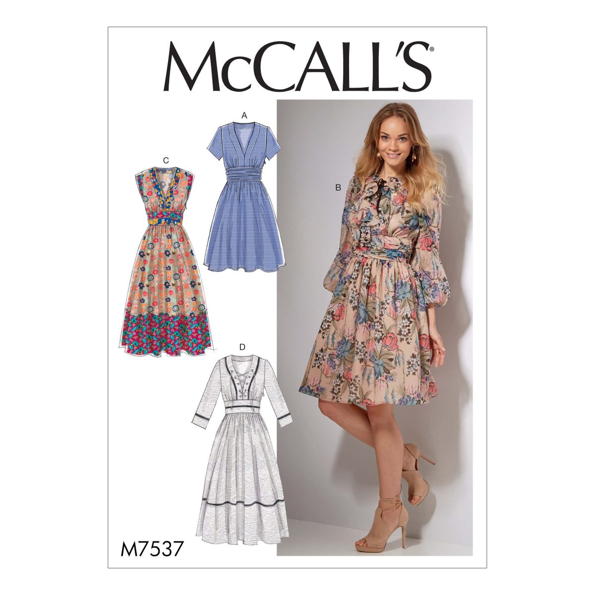 McCall's Sewing Pattern M7537 Misses' Banded, Gathered-Waist Dresses