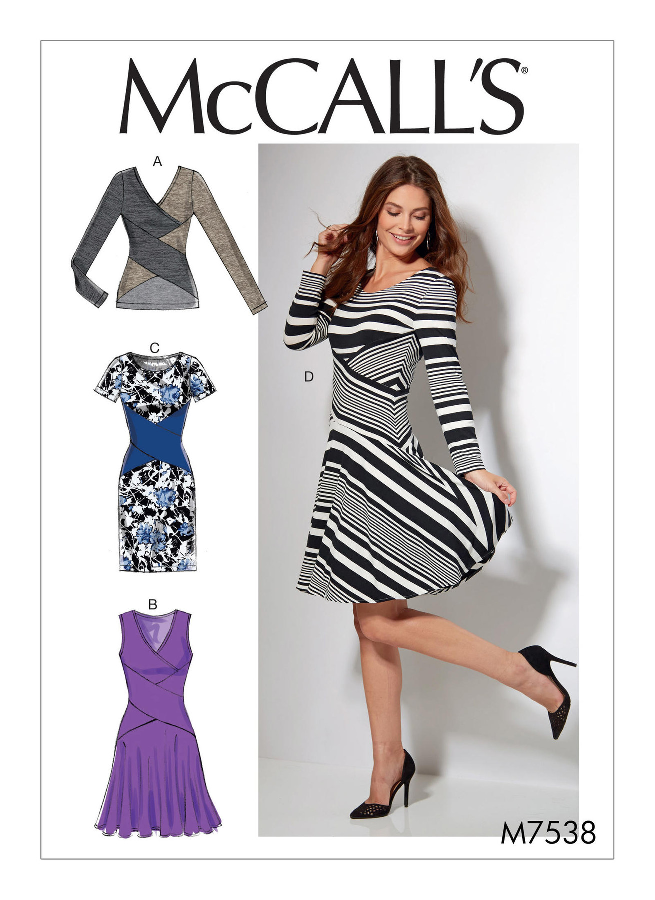 McCall’s Sewing Pattern M7538 Misses’ Crossover-Band Top and Dresses