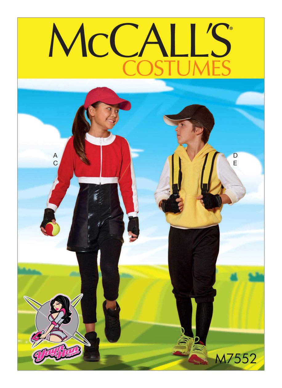 McCall's Sewing Pattern M7552 Kids' Cropped Sweat Jacket, Hoodie, Romper, and Trousers Costumes