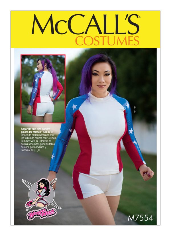 McCall's Sewing Pattern M7554 Paneled, Raglan-Sleeve Tops, Stirrup Leggings, and Shorts