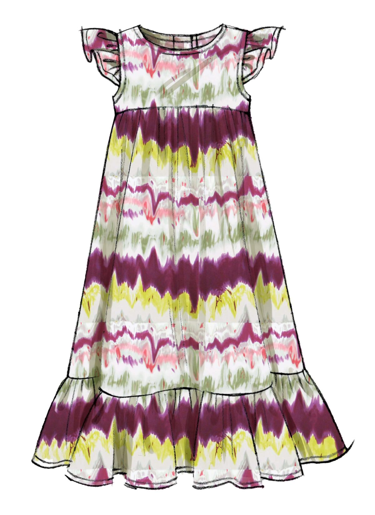 McCall's Sewing Pattern M7558 Children's/Girls' Sleeveless and Ruffle Sleeve Empire-Waist Dresses