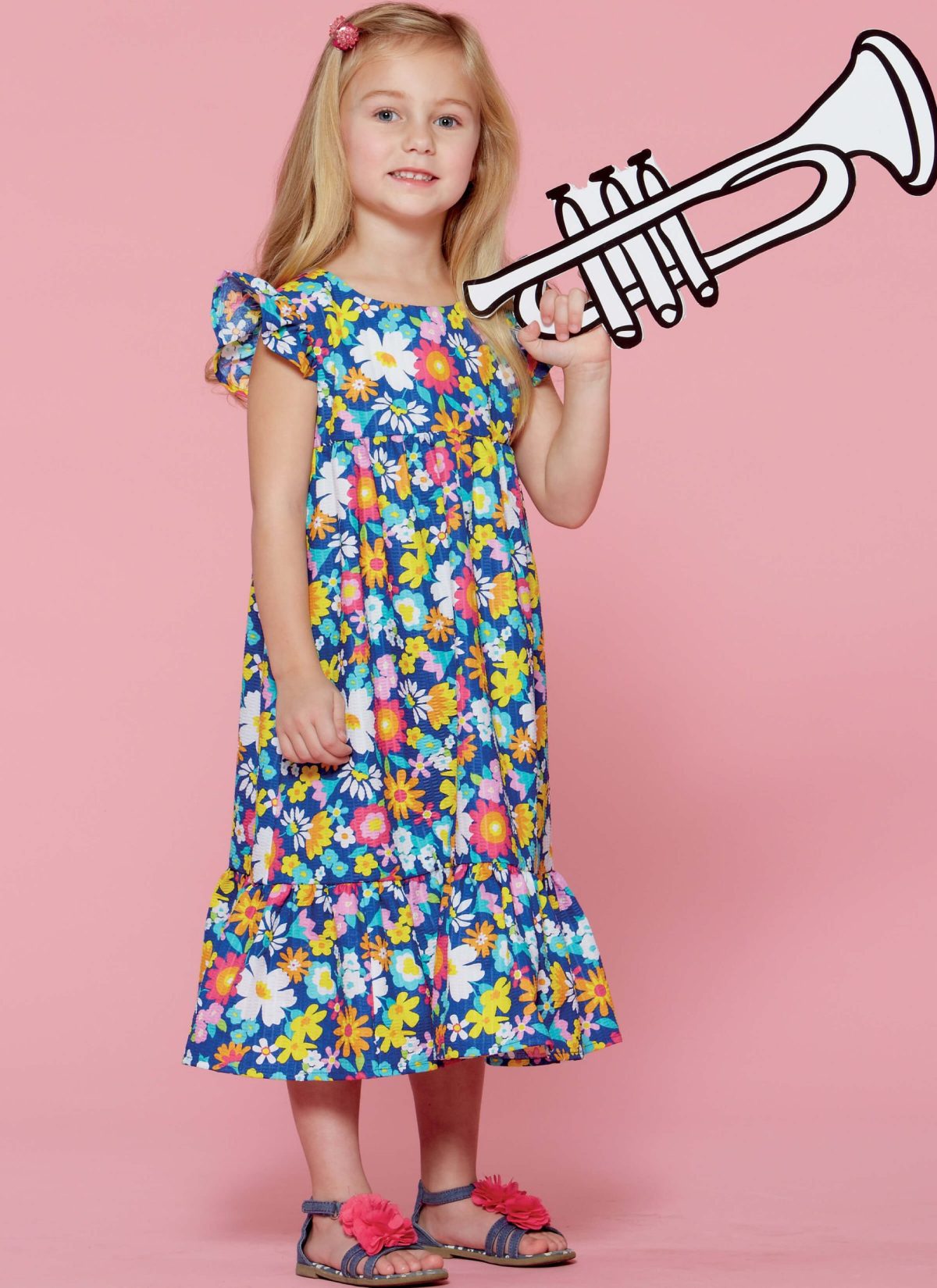 McCall's Sewing Pattern M7558 Children's/Girls' Sleeveless and Ruffle Sleeve Empire-Waist Dresses