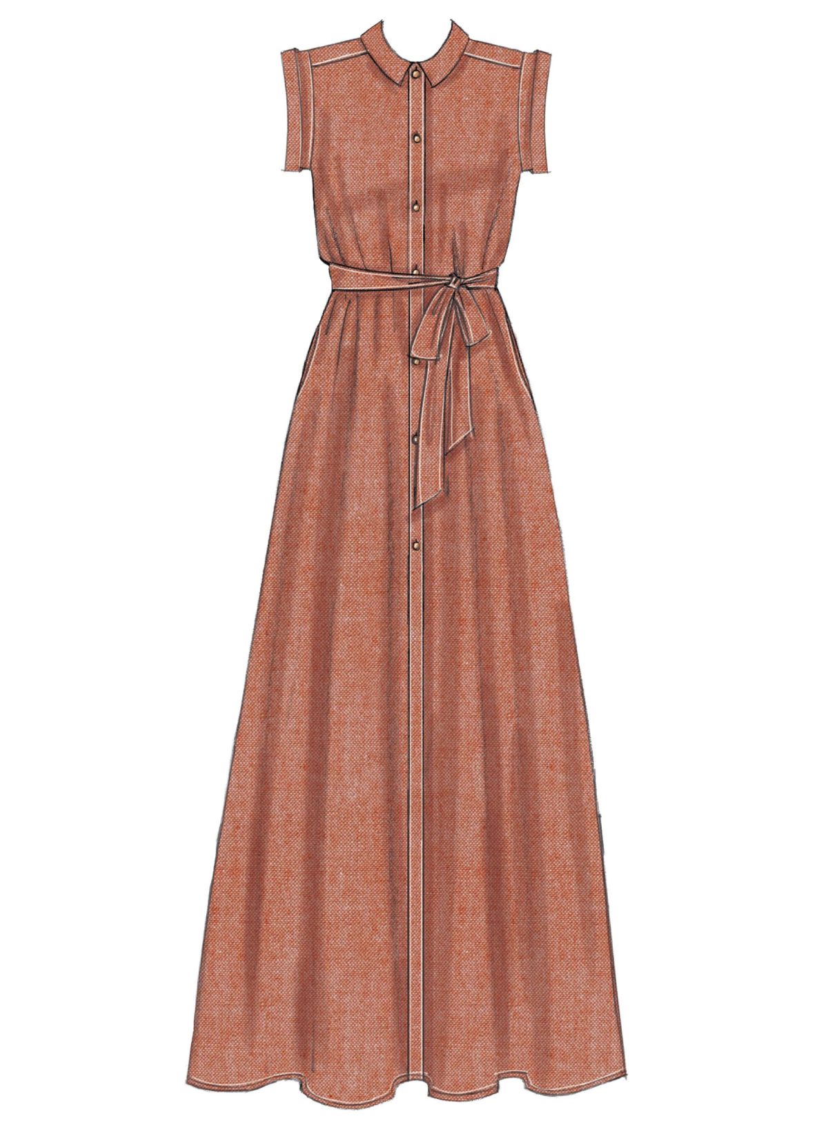 McCall's Sewing Pattern M7565 Misses' Shirtdresses with Sleeve Options, and Belt