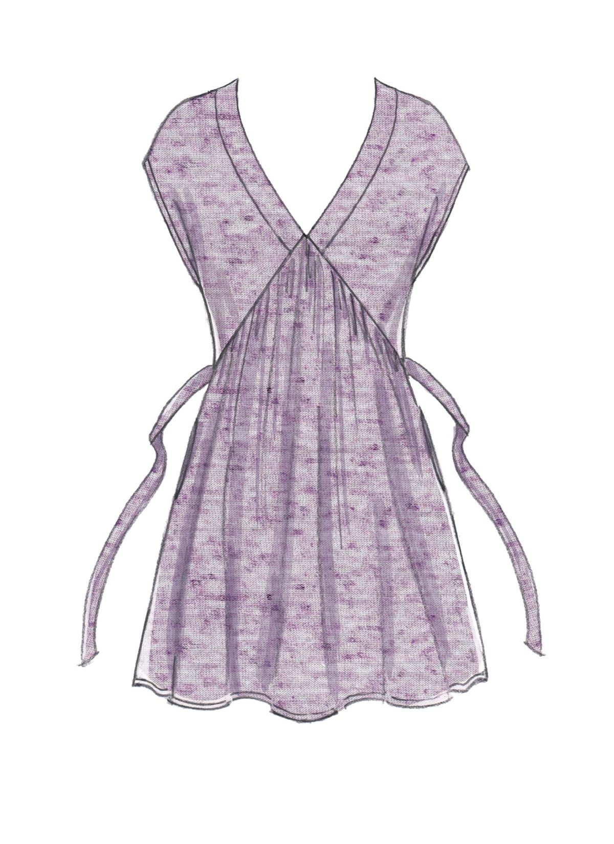 McCall's Sewing Pattern M7572 Misses' V-Neck, Gathered Tops with Sleeve and Tie Variations