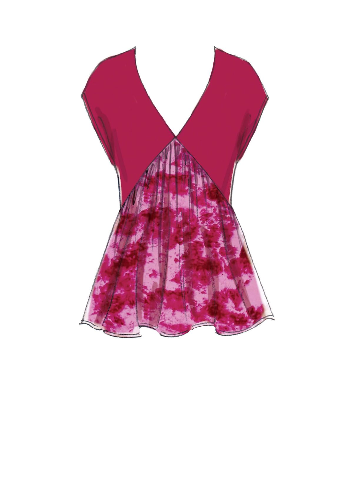 McCall's Sewing Pattern M7572 Misses' V-Neck, Gathered Tops with Sleeve and Tie Variations