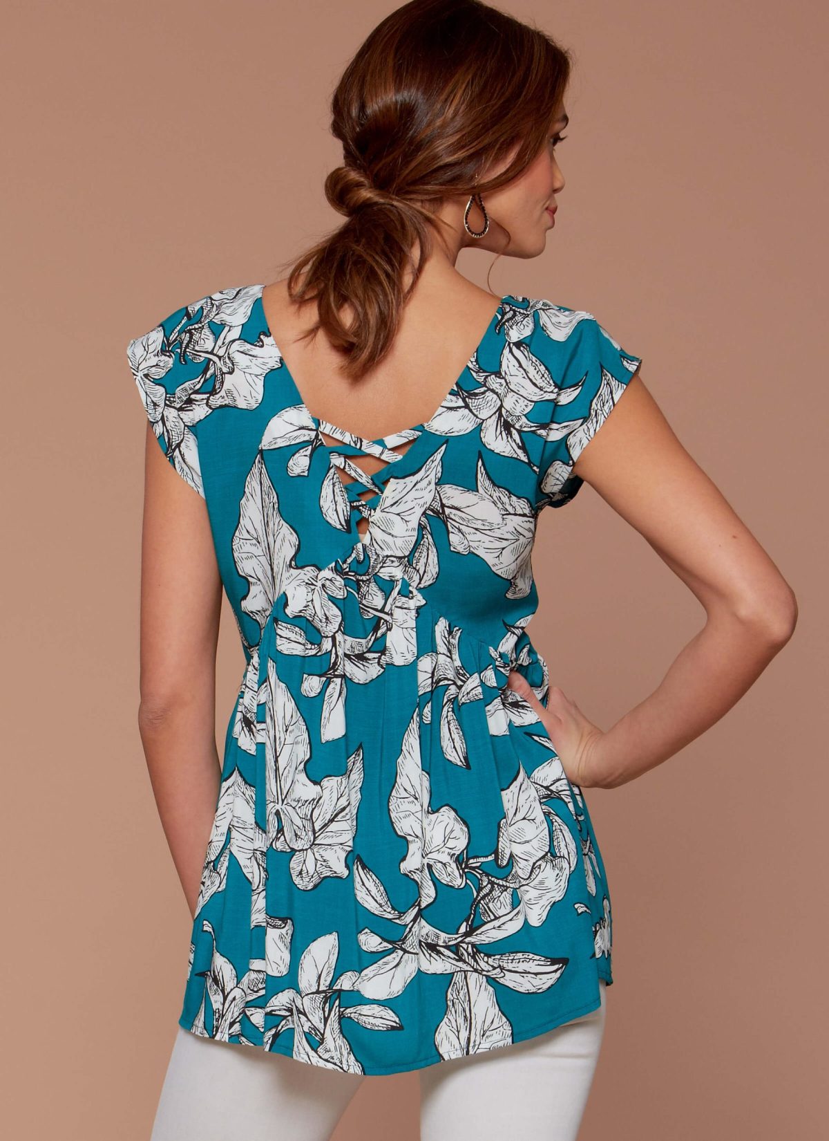 McCall's Sewing Pattern M7572 Misses' V-Neck, Gathered Tops with Sleeve and Tie Variations