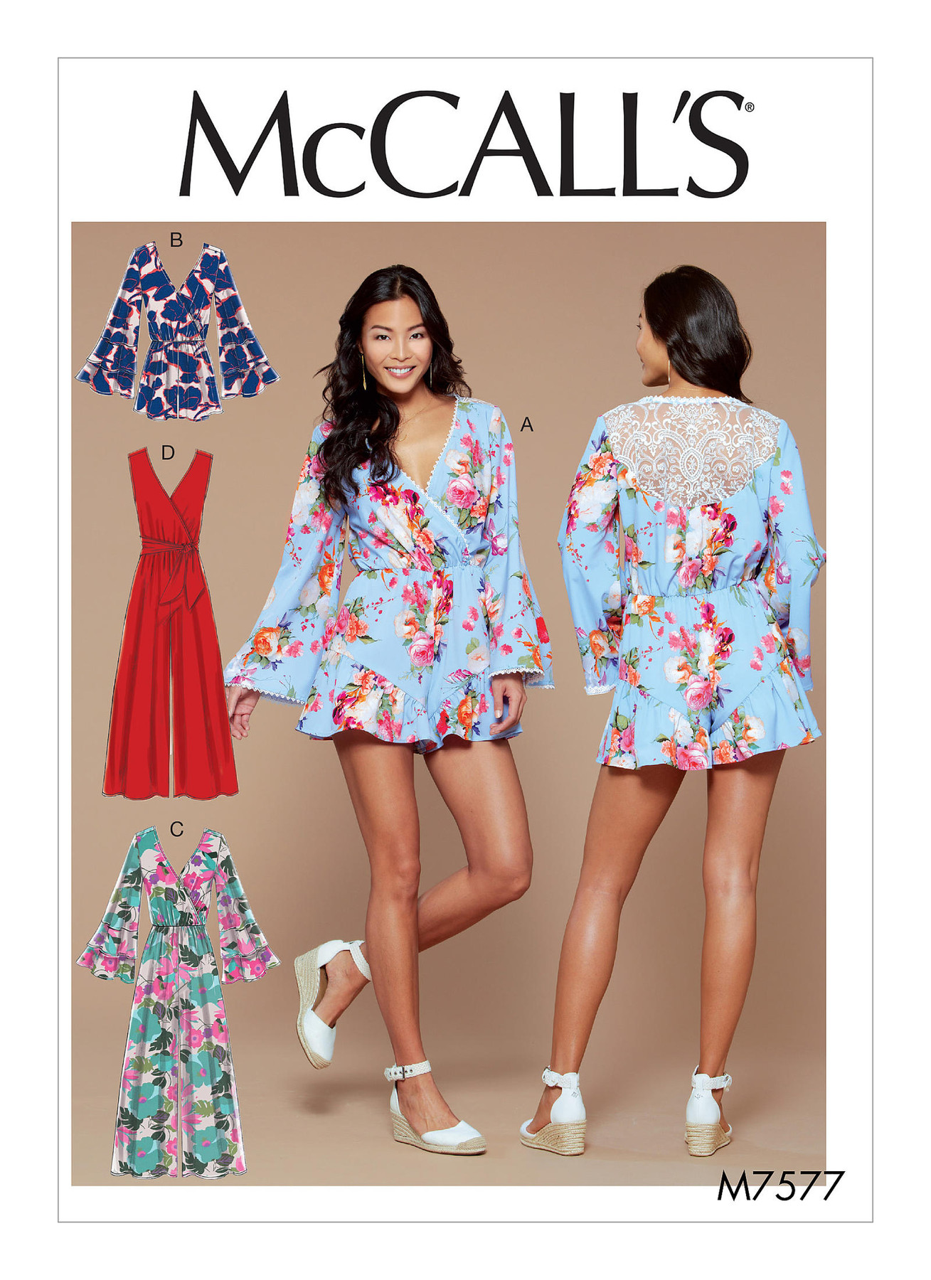 McCall’s Sewing Pattern M7577 Misses’ Cross-Bodice Romper, Jumpsuit, and Belt