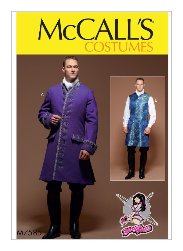 McCall's Sewing Pattern M7585 Men's Three-Quarter-Length Coat and Vest Costume