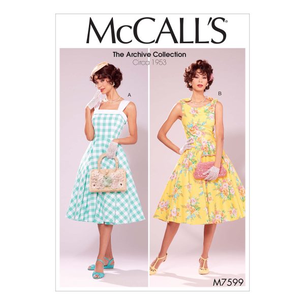 McCall's Sewing Pattern M7599 Misses' Lined Flared Dresses with Petticoat