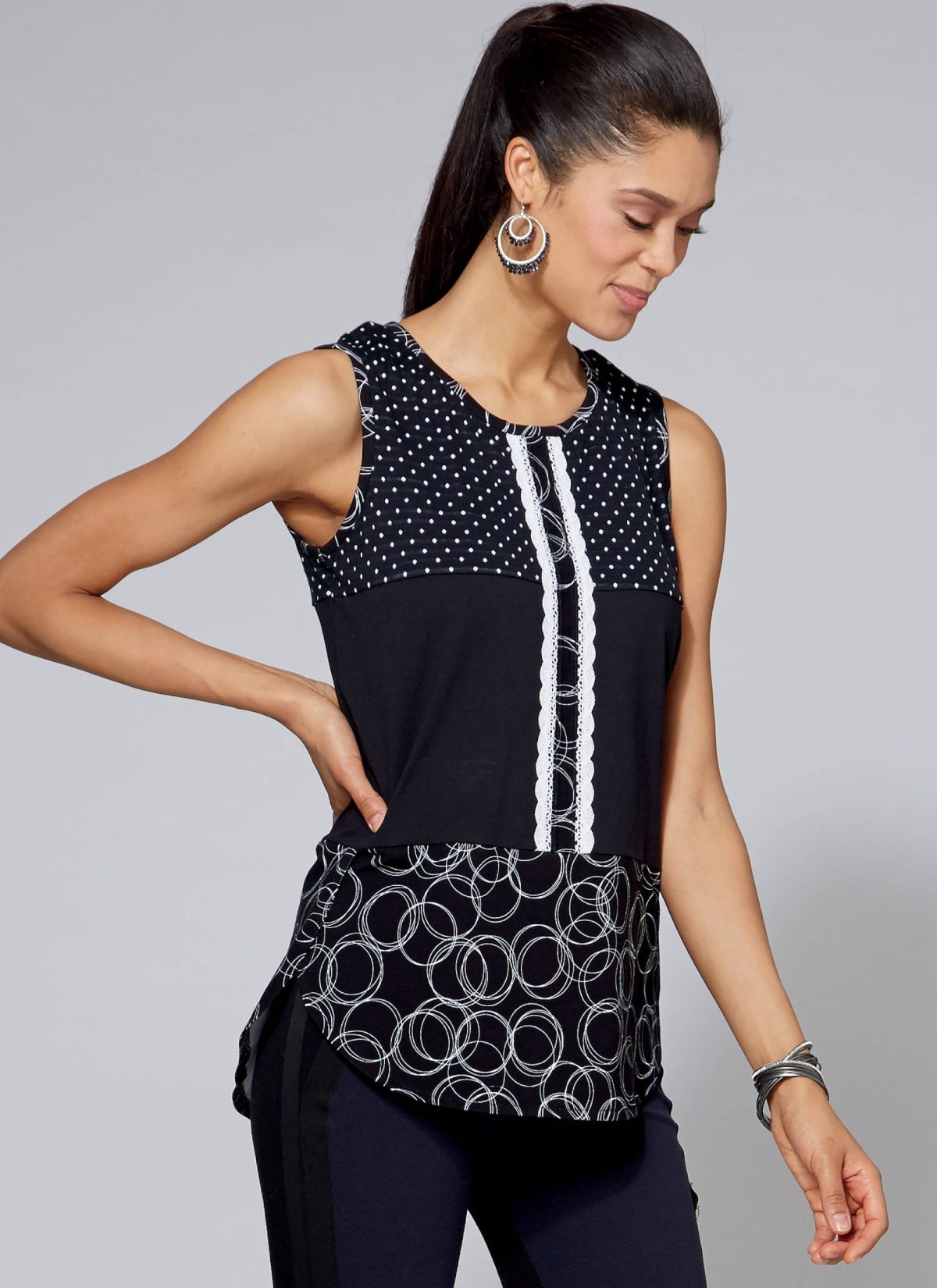 McCall's Sewing Pattern M7600 Misses'/Women's Pullover Tops with Contrast and Sleeve Variations