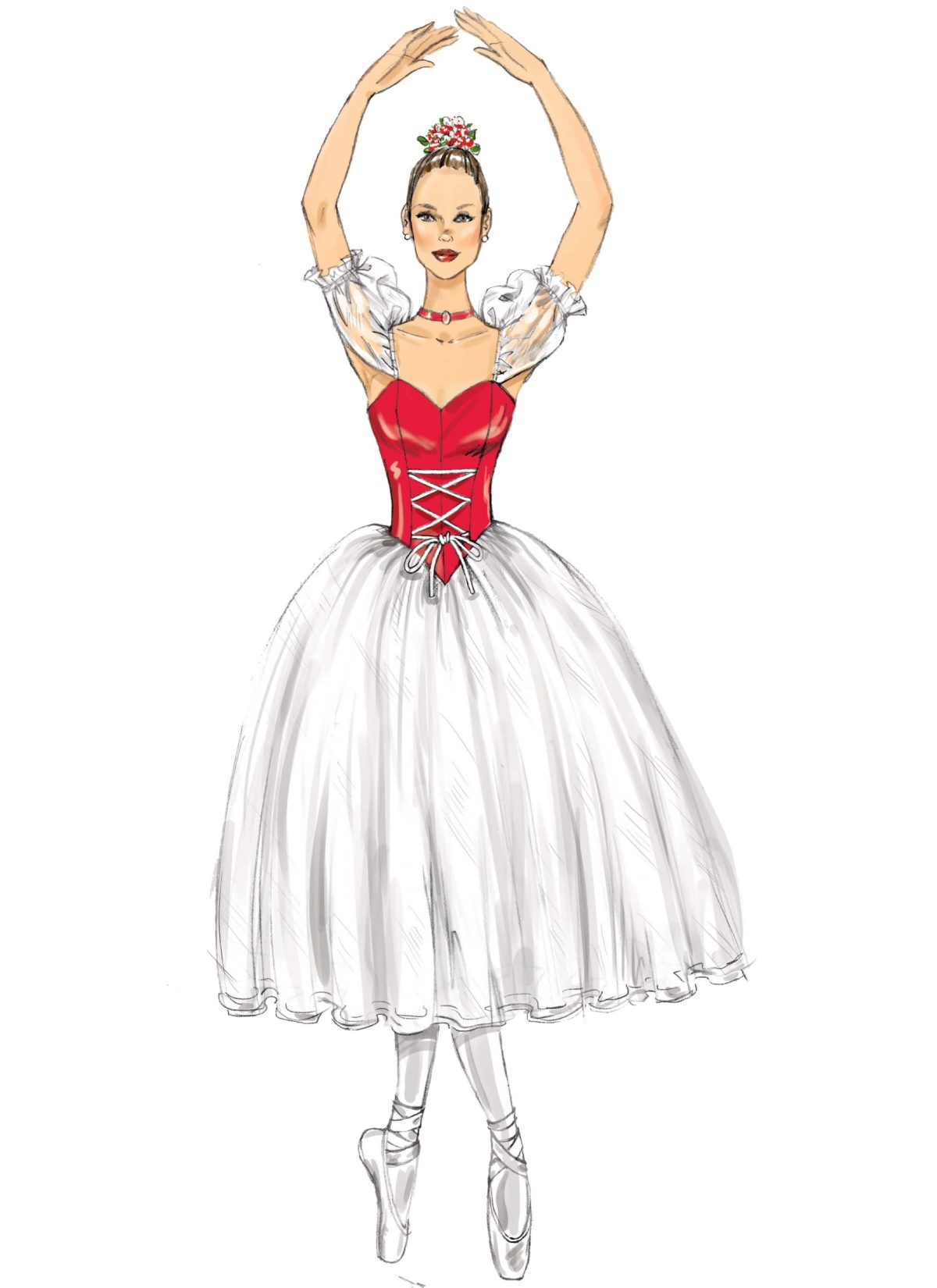 McCall's Sewing Pattern M7615 Misses' Ballet Costumes with Fitted, Boned Bodice and Skirt and Sleeve Variations